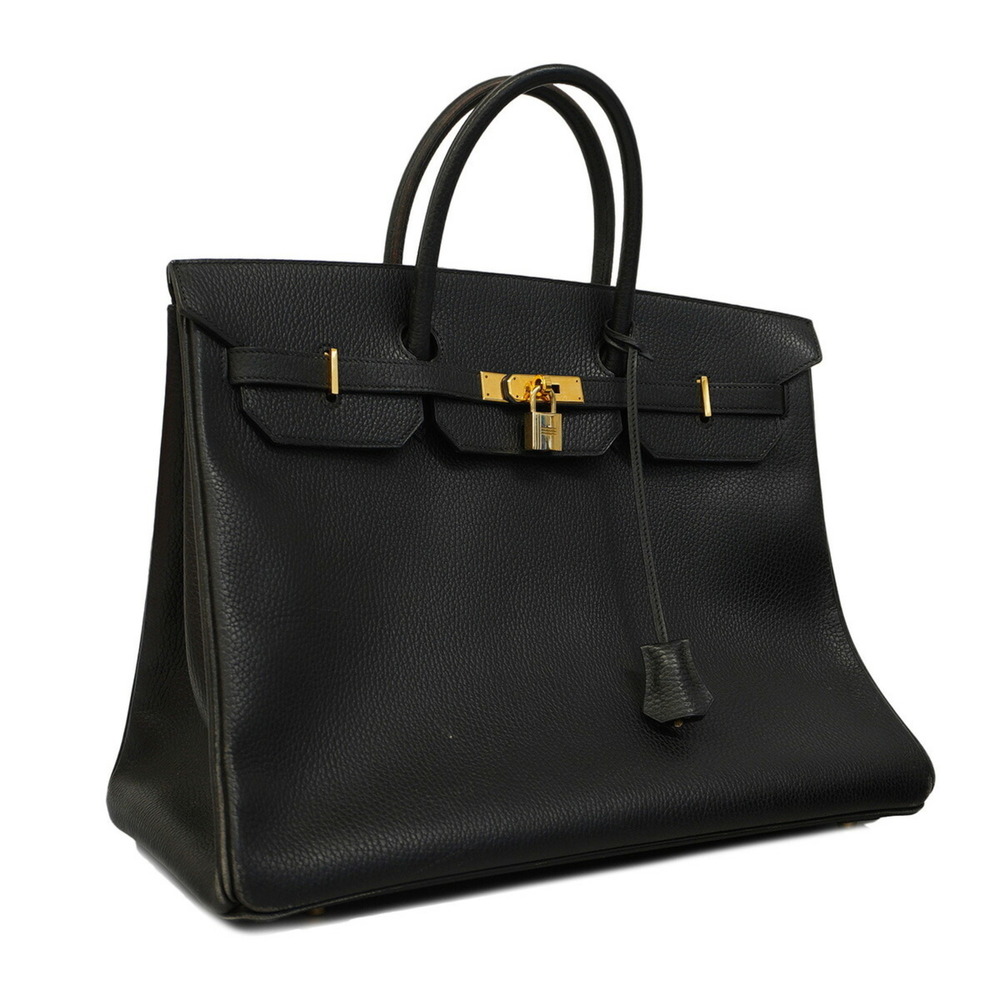 Hermes handbag Birkin 40 □A stamp Ardennes Black Men's - Picture 2 of 14